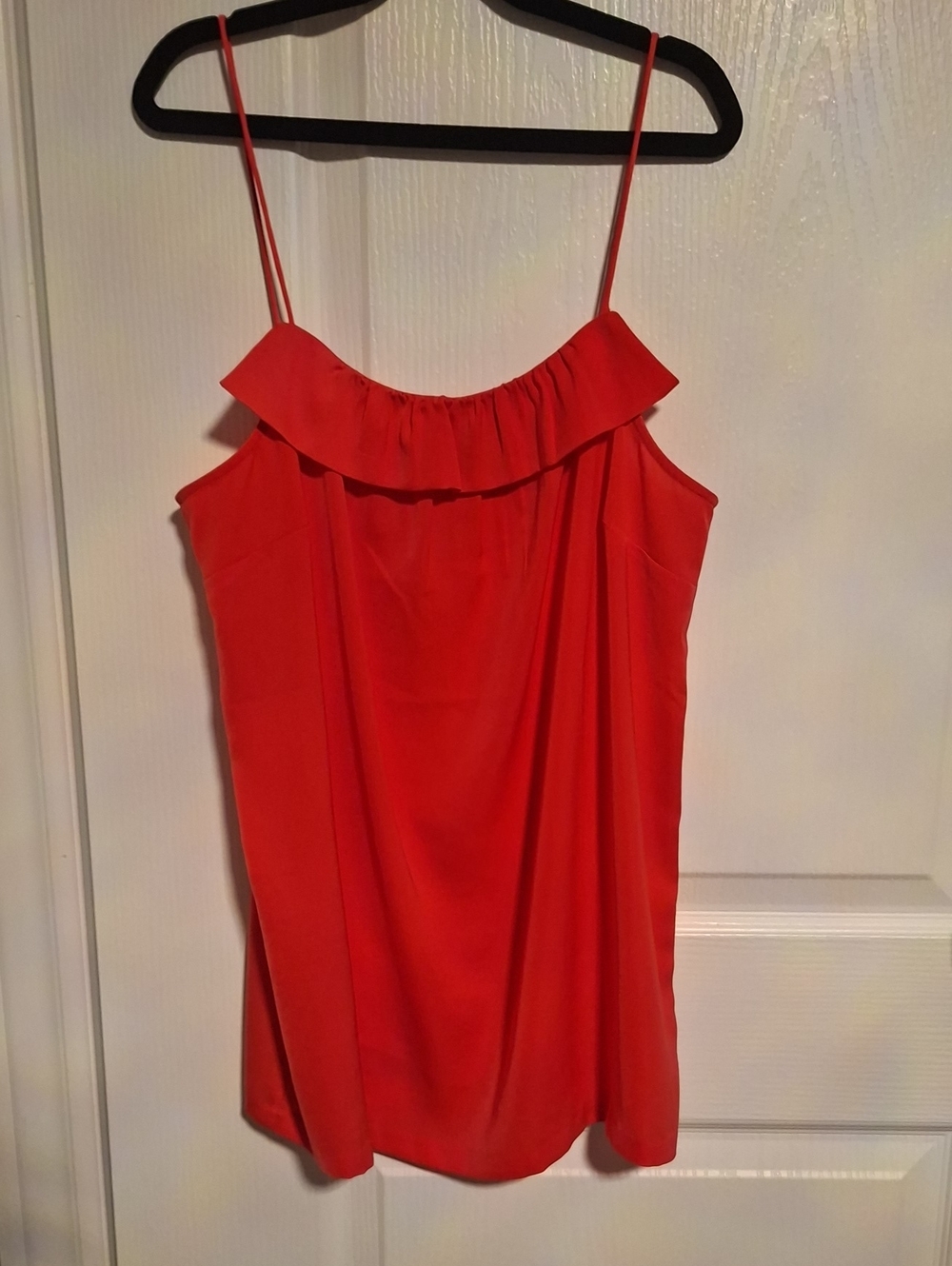 J. Crew Red Ruffle-Trim Spaghetti Strap Cami
